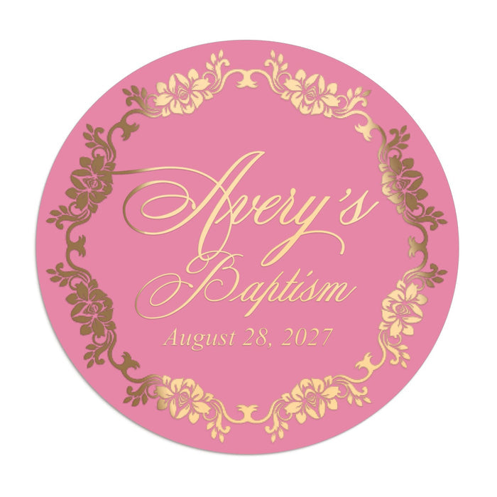 Custom Colorful Gold Foiled Baptism Sticker