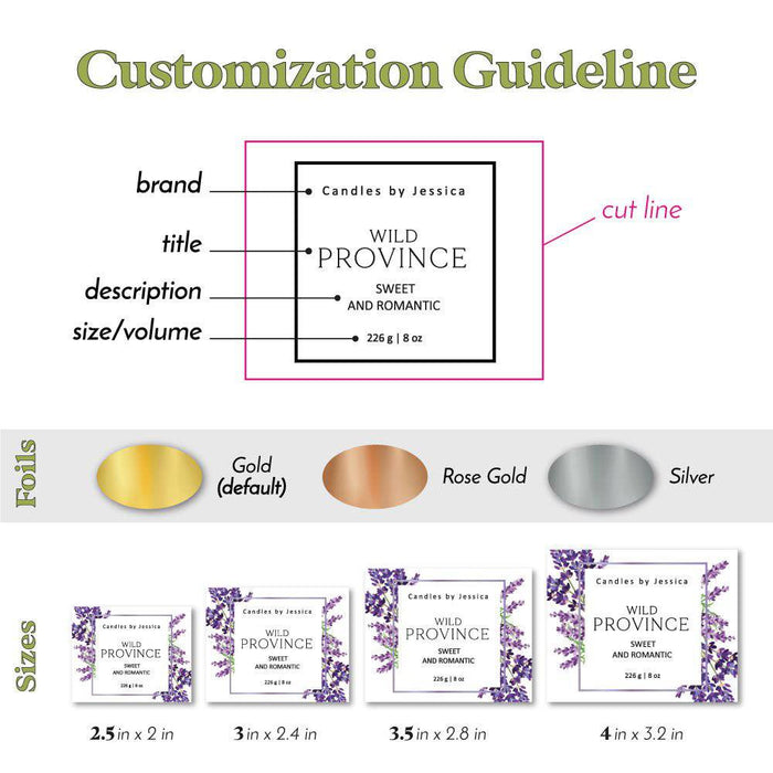 Custom Lavender Candle Label - XOXOKristen