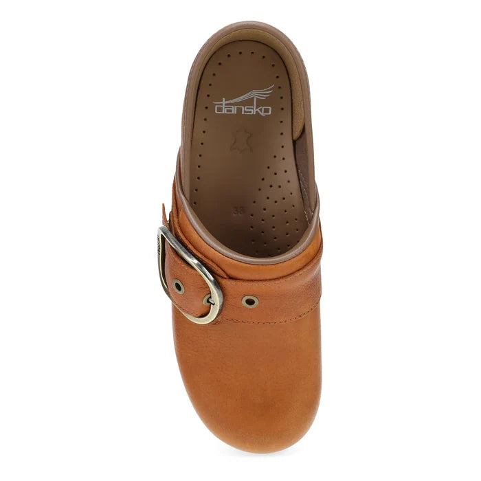 Dansko Pearson Clog in Tan Tumbled Leather