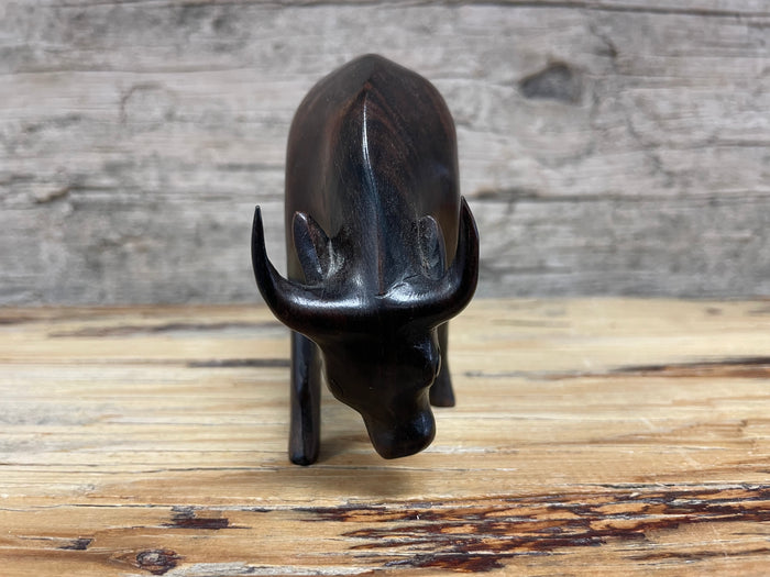 Dark hand carved ox