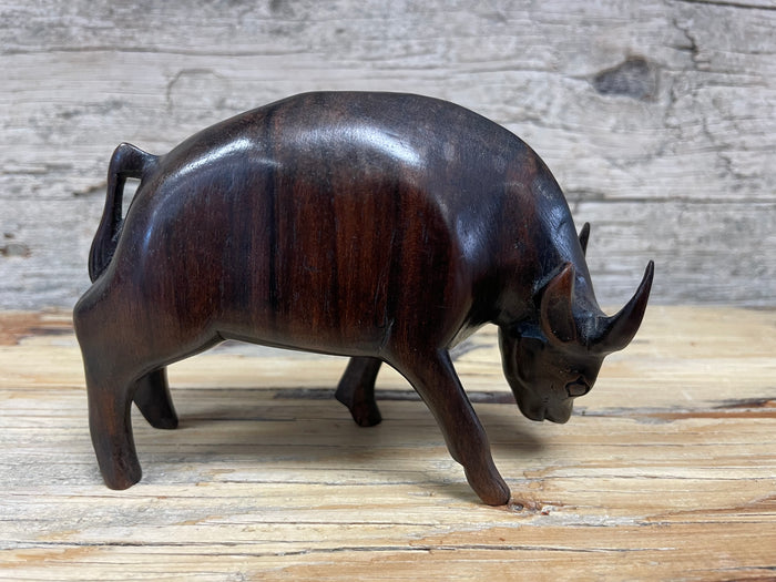 Dark hand carved ox