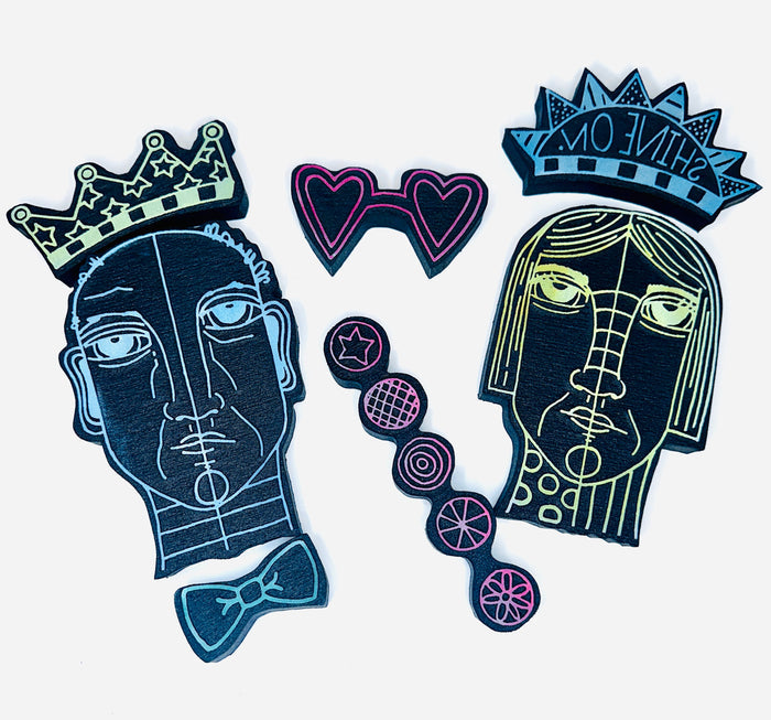 Dori Patrick for Fodder School | Split Heads Complete Set | Foam Stamps (Set of 7)