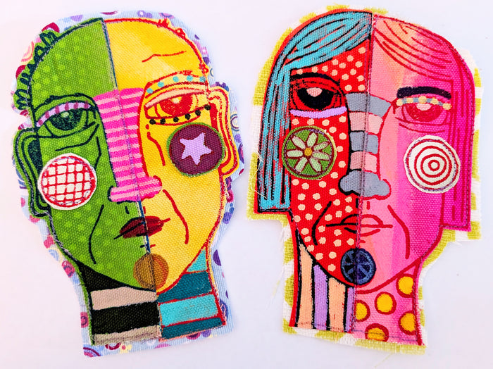 Dori Patrick for Fodder School | Split Heads Shine On (Set 1) | Foam Stamps (Set of 2)