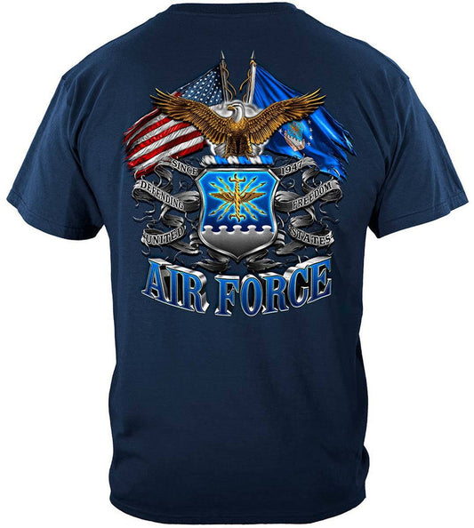 Double Flag Air Force Eagle: Proudly printed in the USA
100% satisfaction guaranteed
High definition print
In business since