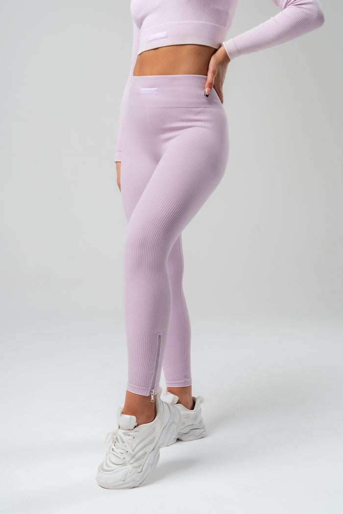 Dusty Pink Zipped Leggings