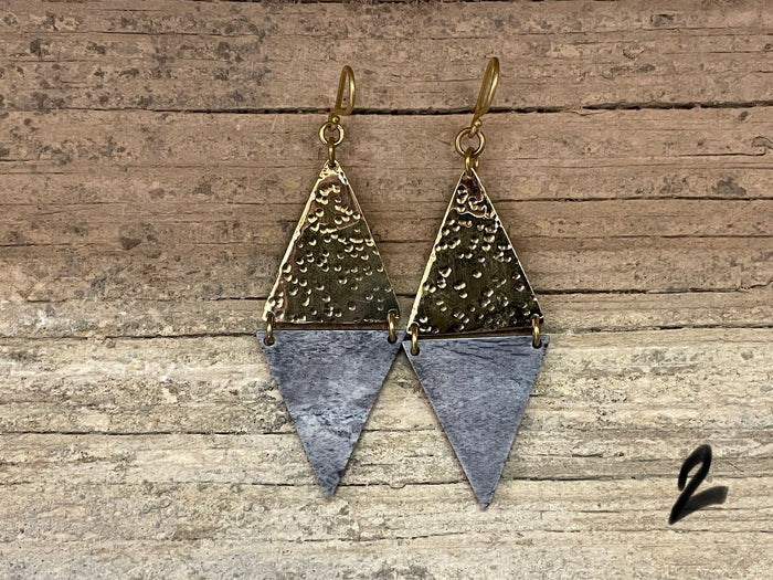 Earrings - brass bone small
