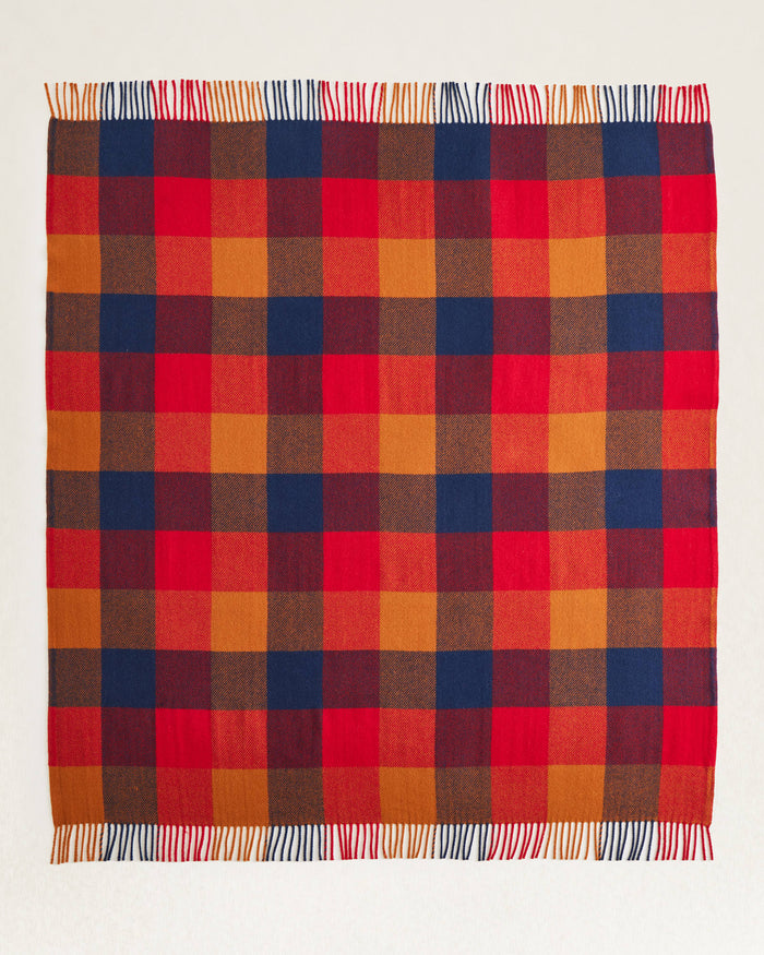 Eco-Wise Wool Fringed Throw