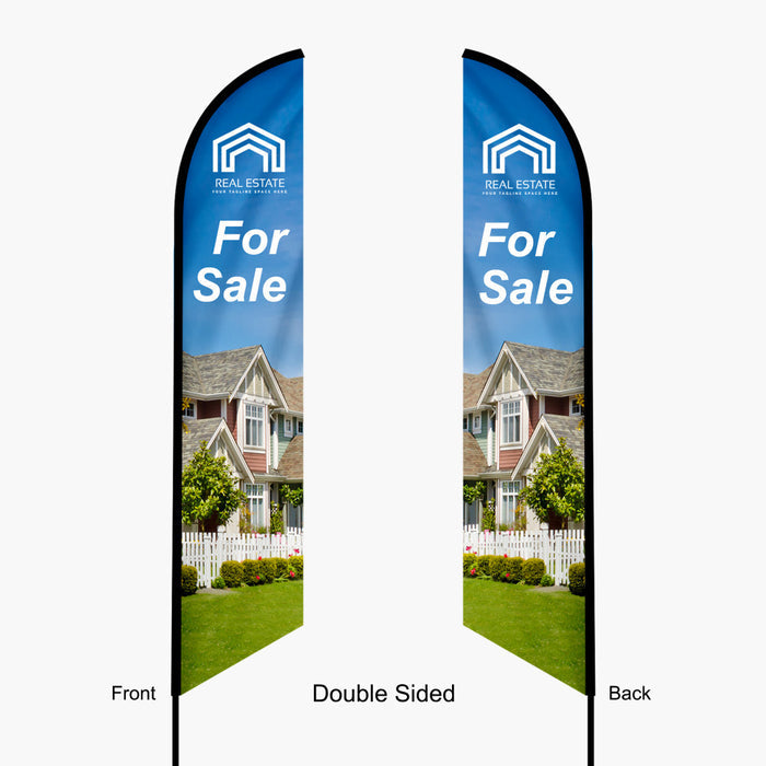 double sided feather angled flag  outdoor advertising banner
