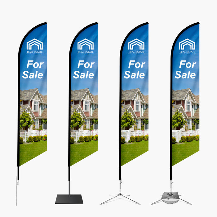 feather angled flags base options