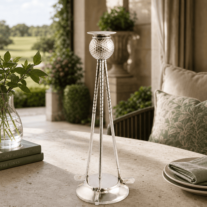 Golf Club Pewter Candlestick 6