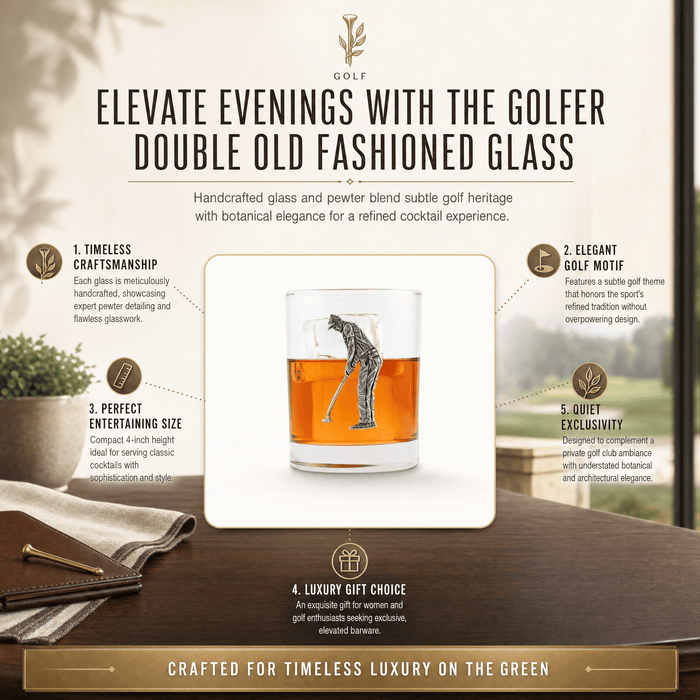 Golfer Double Old Fashioned Glass 1