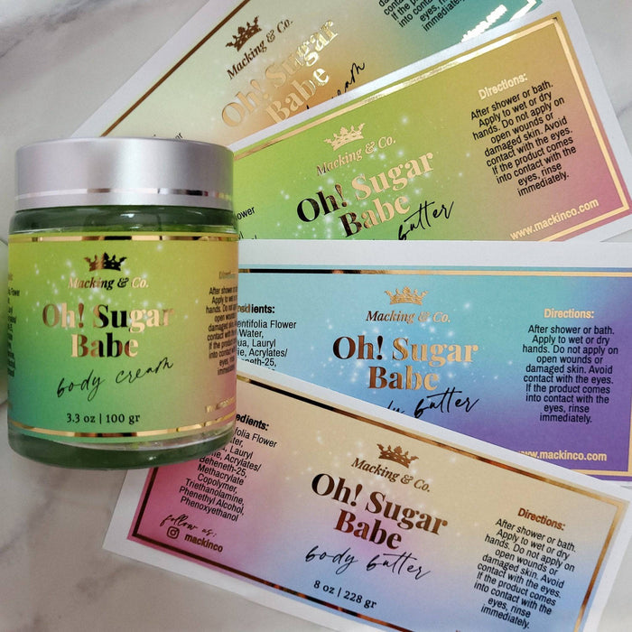 Gradient Gold Foiled Pastel Custom Label - XOXOKristen