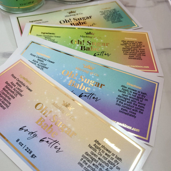 Gradient Gold Foiled Pastel Custom Label - XOXOKristen