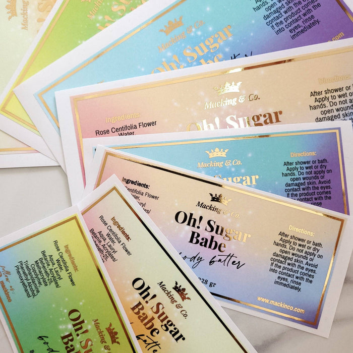 Gradient Gold Foiled Pastel Custom Label - XOXOKristen