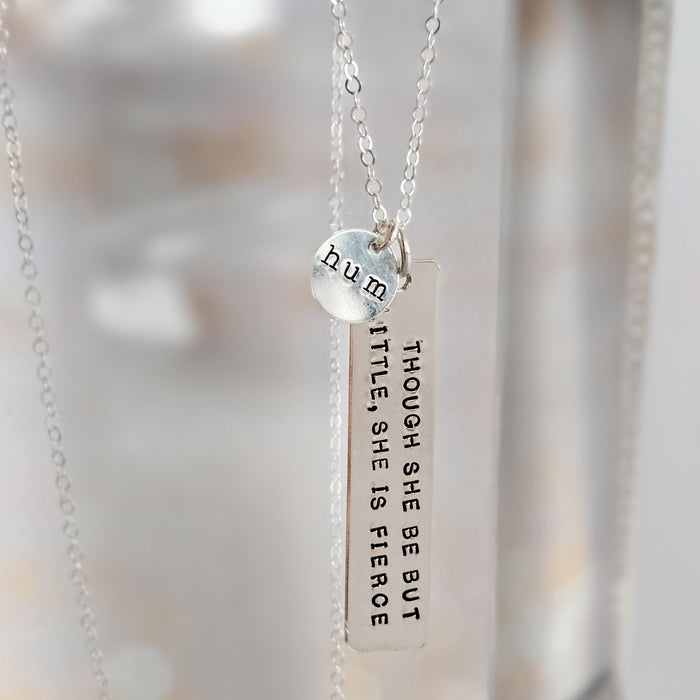 Graduation Bar Necklace for Her - Little But Fierce Class of 2025 Jewelry Salt and Sparkle