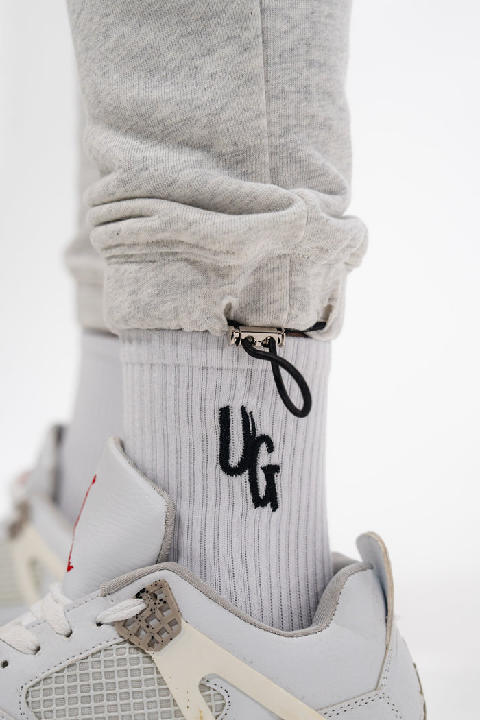 Grey 3D Embroidered Trackpants