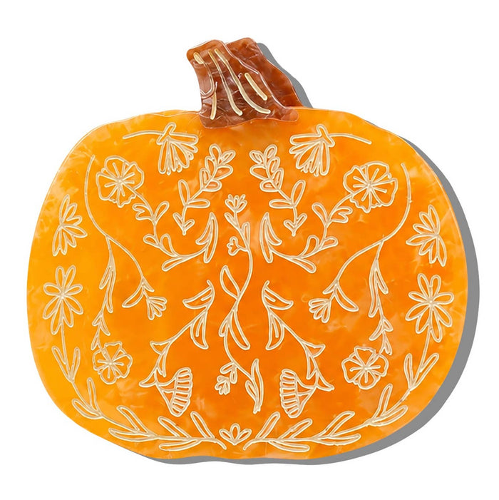Hand-painted Folklore Pumpkin Claw Hair Clip