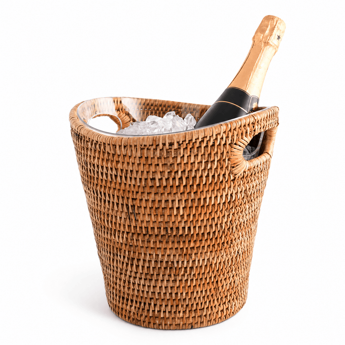 Hand Woven Rattan Wicker Champagne Bucket  / Ice Bucket 1