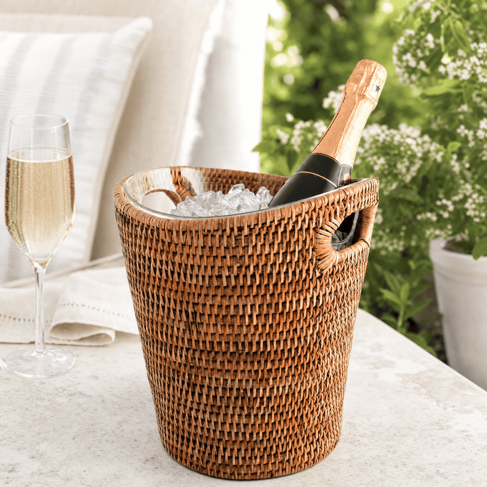 Hand Woven Rattan Wicker Champagne Bucket  / Ice Bucket 2