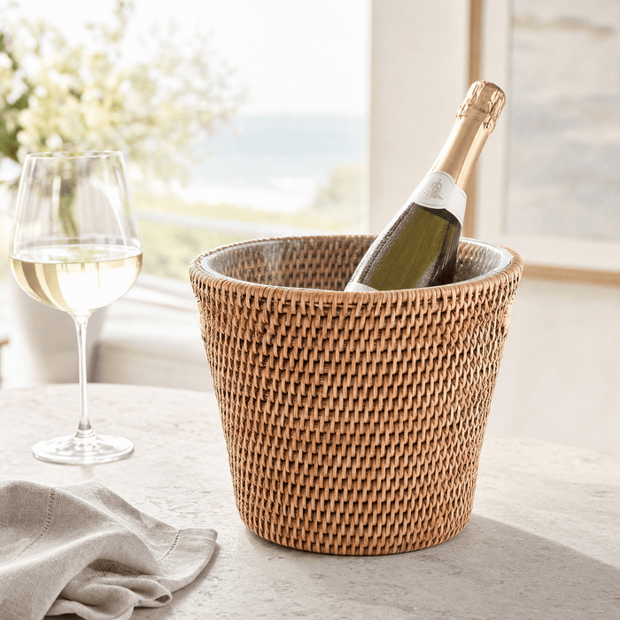 Hand Woven Rattan Wicker Champagne Bucket  / Ice Bucket 4