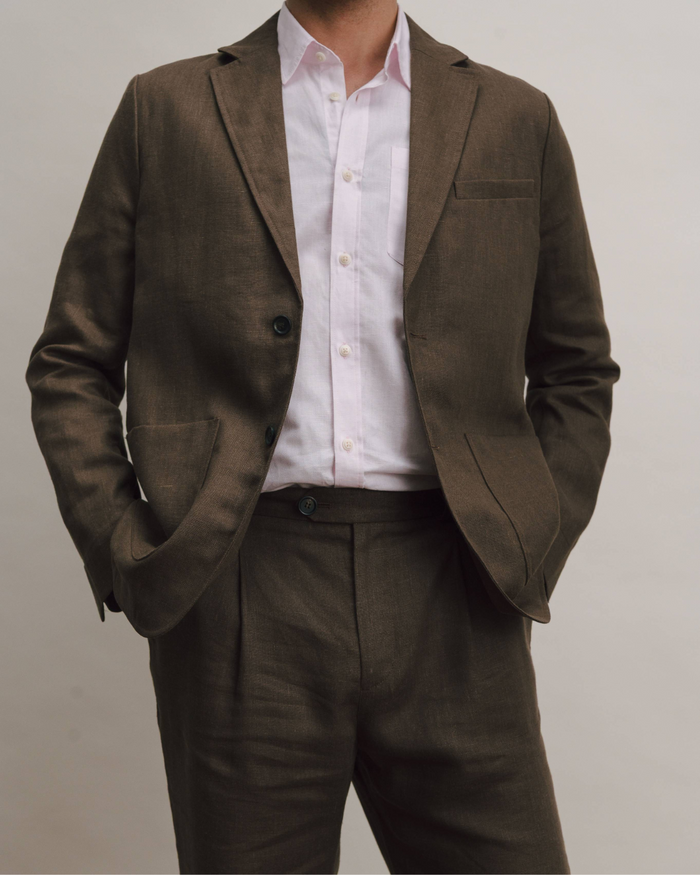 Hickory Brown Linen Suit