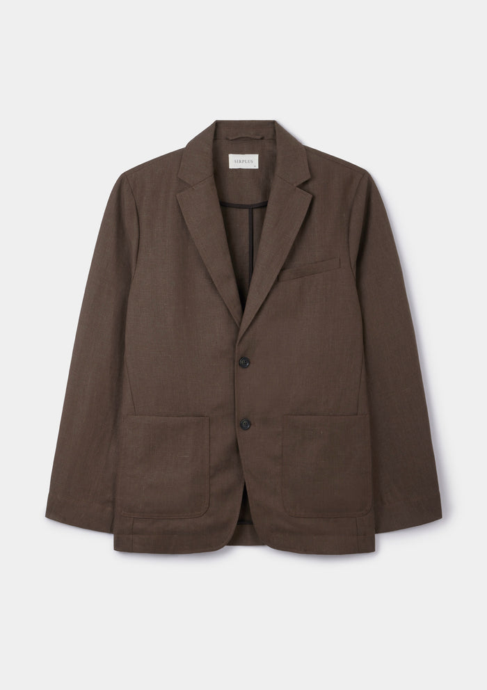 Hickory Brown Linen Blazer, Blazer - SIRPLUS