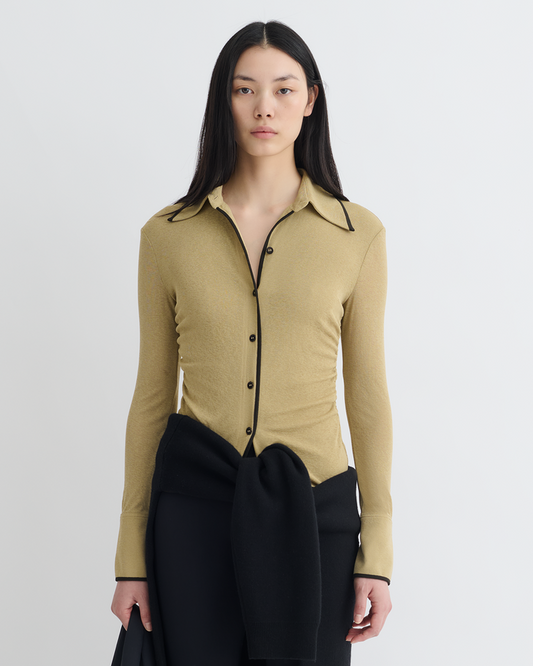 Idana - Mesh Jersey Shirt - Sand/Anthracite