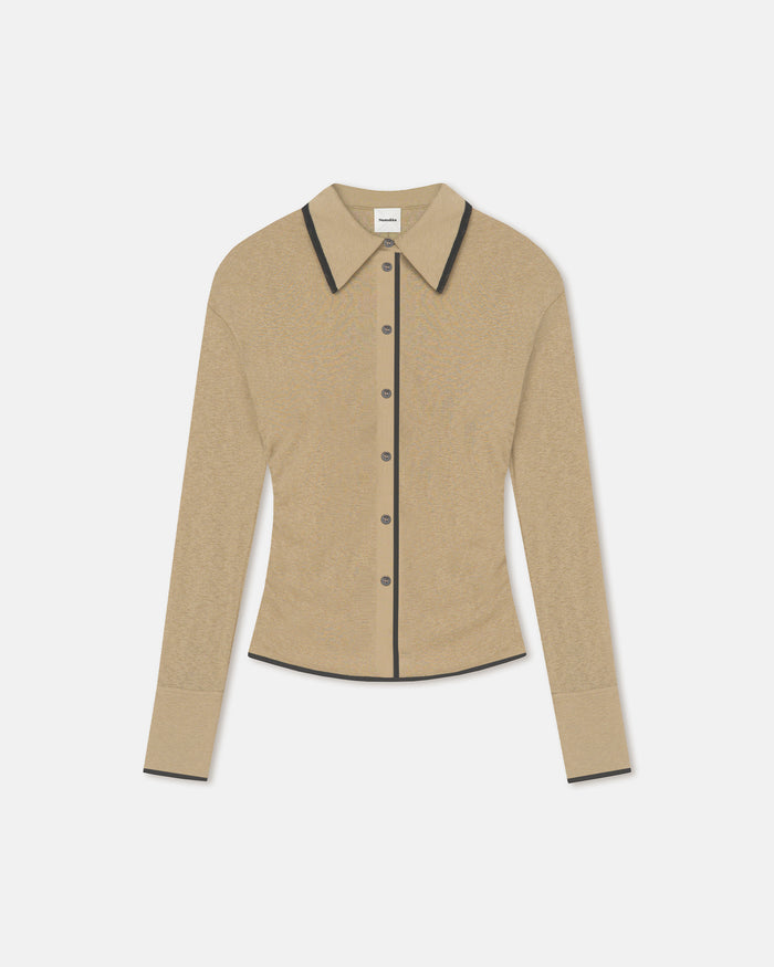 Idana - Mesh Jersey Shirt - Sand/Anthracite