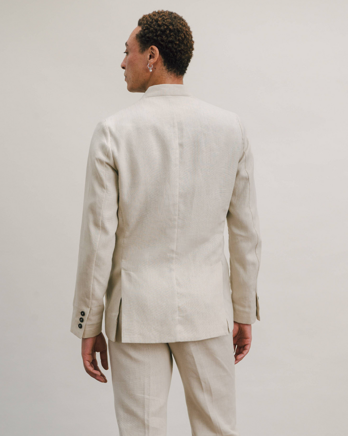Ivory Linen Formal Trousers