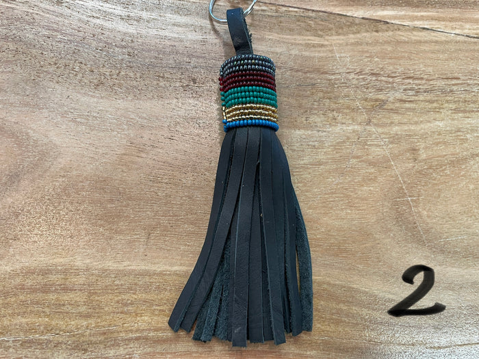 Keyholder - leather bead tassel