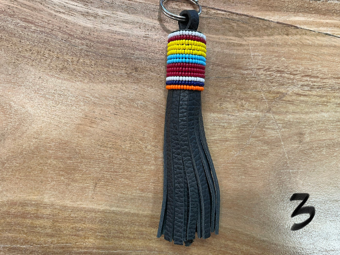 Keyholder - leather bead tassel