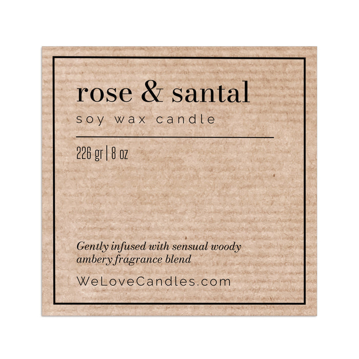 Kraft Candle Stickers with Elegant Frame