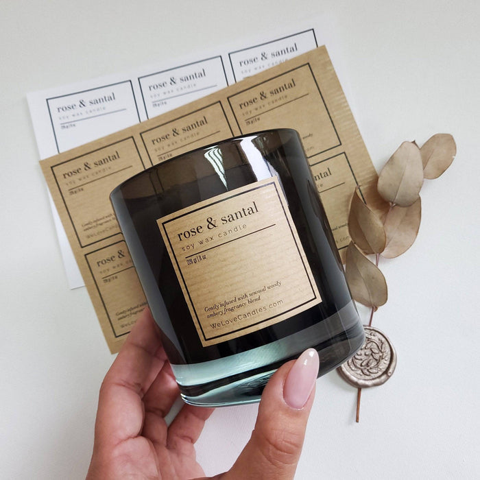 Kraft Candle Stickers with Elegant Frame - XOXOKristen