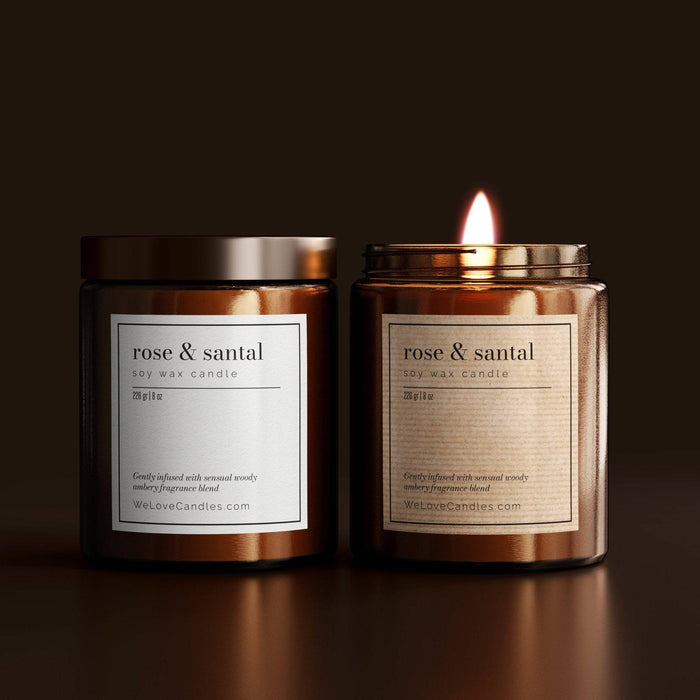 Kraft Candle Stickers with Elegant Frame - XOXOKristen