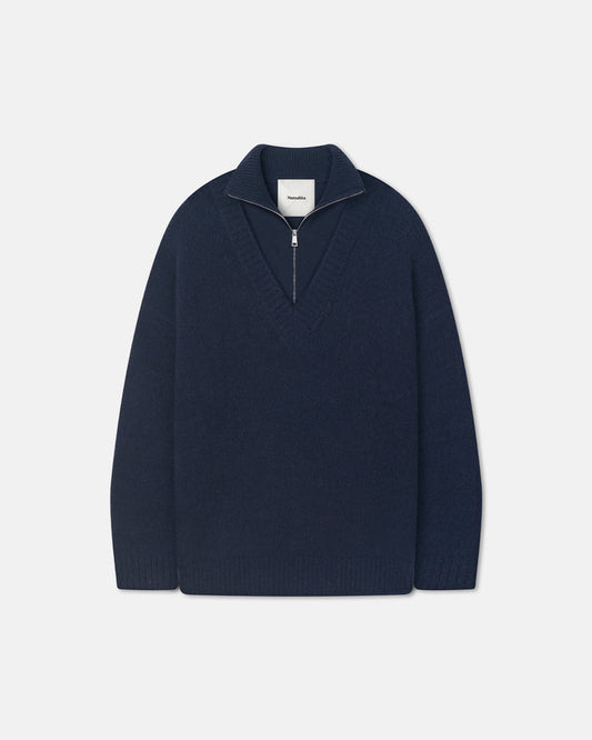 Kylen - Brushed merino sweater - Navy