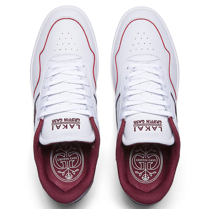 Lakai Terrace Skate Shoes white burgundy pure boardshop