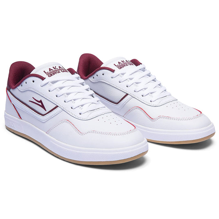 Lakai Terrace Skate Shoes white burgundy pure boardshop