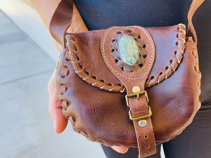 Leather - crossbody jade sm