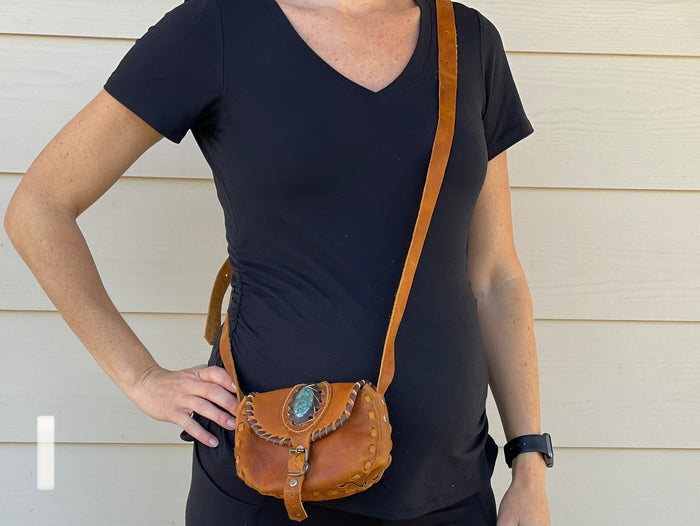 Leather - crossbody jade sm