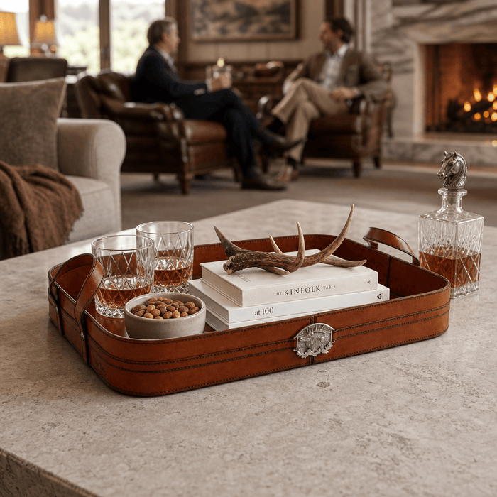 Leather Elk Serving Tray 5
