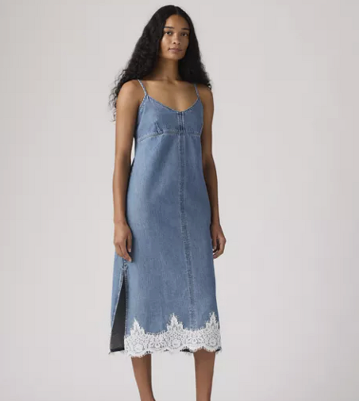 Levi's 90's Denim and Lace Slip Midi Dress