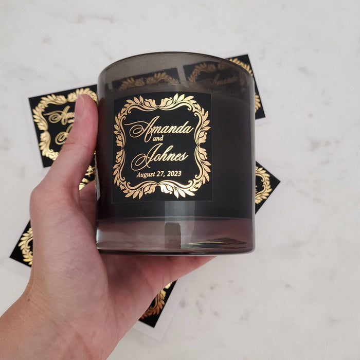 Luxurious Velvet Wedding Favor Stickers with Gold Foil - XOXOKristen