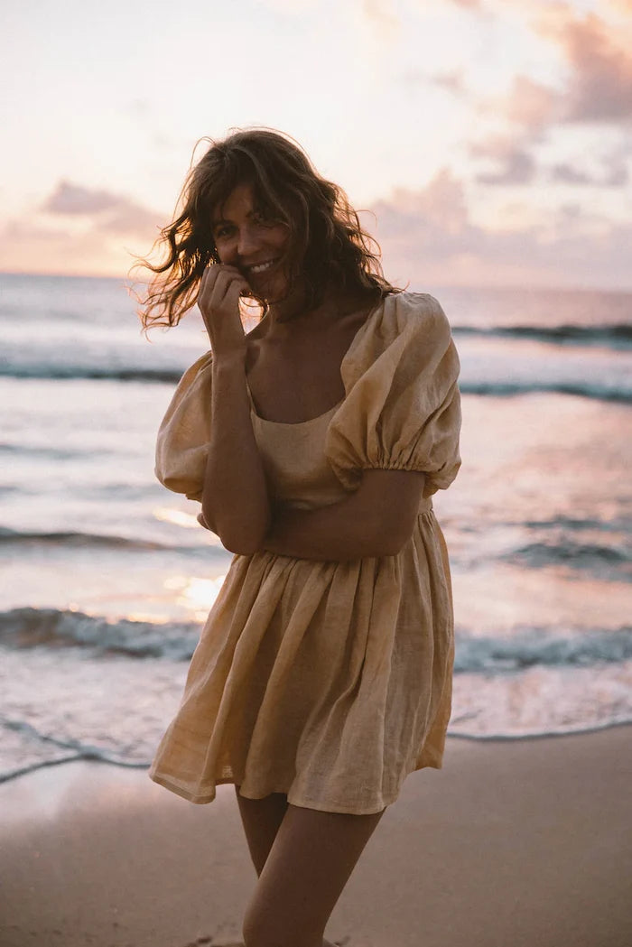 Magnolia Mini Dress in Honey