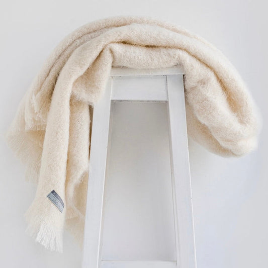 Masterweave - Natural Brushed Alpaca Throw - Cream