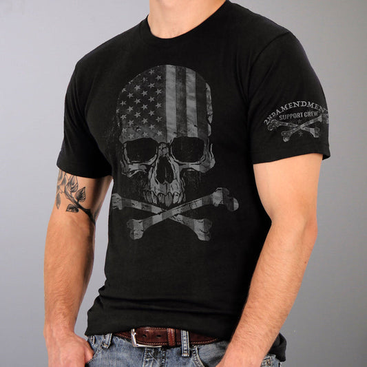 Men's Faded Skull T-Shirt: Features:-• 100% Ringspun Cotton• Short Sleeve T-Shirt• Front Screen Print• Left Sleeve Print• Pro