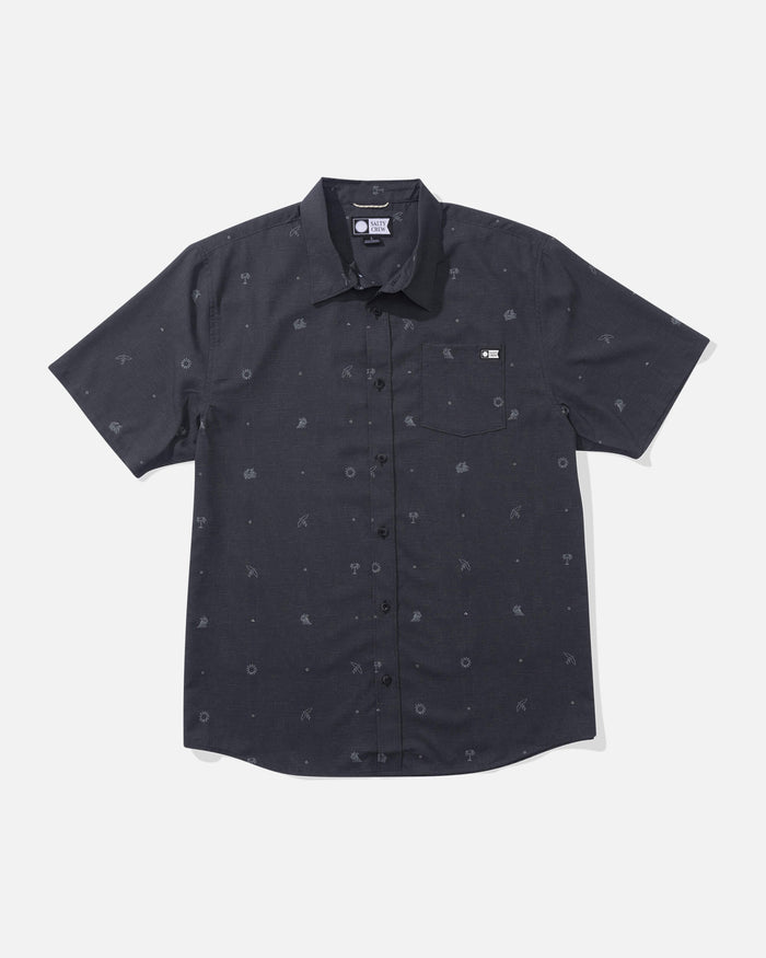 Salty crew WOVEN SHIRTS Micro Vibes Ss Tech Woven - Coal in Coal