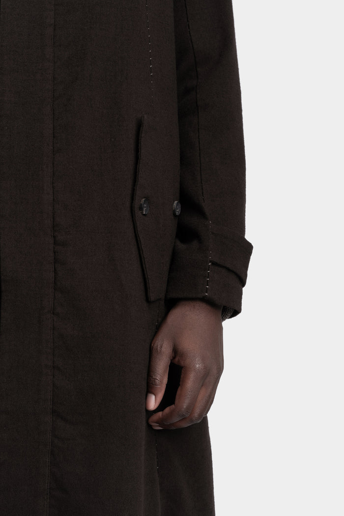 Masnada | AW25 - Modular wool flannel parka, Brown M3560