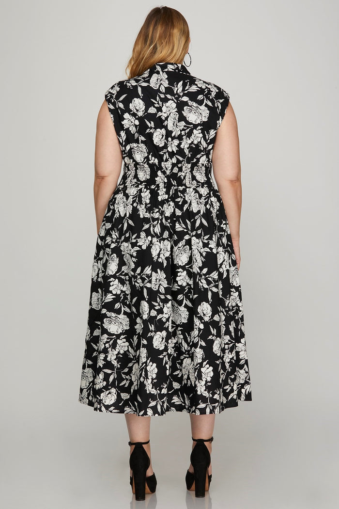 Monochrome Dress - Plus