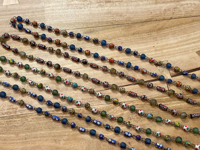 Necklace - Boho & Tradebead long