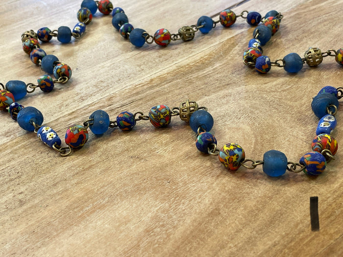 Necklace - Boho & Tradebead long